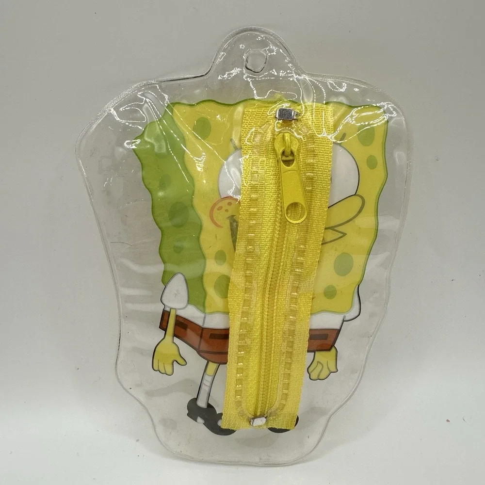 VTG 90's Clear Plastic SpongeBob Zip Coin‎ Purse 5 1/2